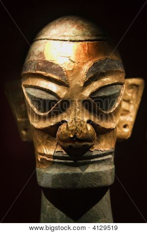Gold Bronze Statue Sanxingdui Museum Chengdu Sichuan China