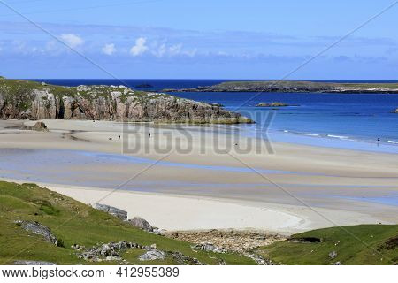 Durness -  (scotland), Uk - August 11, 2018: The Beaches At Durness Peninsula, Scotland, Highlands, 