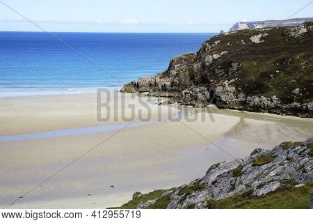 Durness -  (scotland), Uk - August 11, 2018: The Beaches At Durness Peninsula, Scotland, Highlands, 