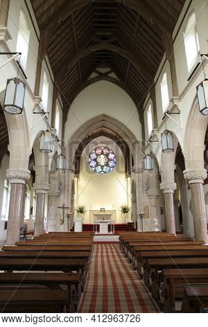 Skye Island (scotland), Uk - August 15, 2018: St Mary St Finnan's Church Inside, Inner Hebrides, Sco