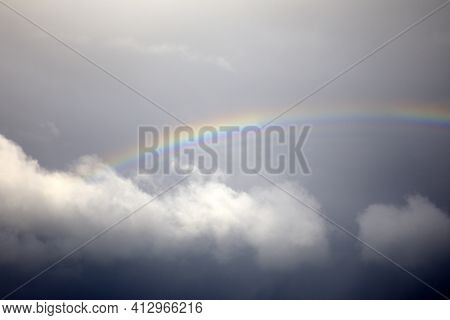 Loch Nell (scotland), Uk - August 15, 2018: A Rainbownear Loch Nell, Scotland, United Kingdom