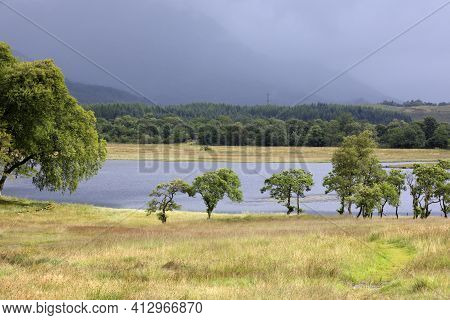 Loch Awel (scotland), Uk - August 15, 2018: Loch Awe, Scotland, United Kingdom