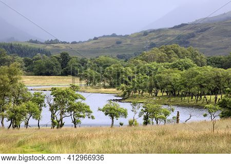 Loch Awel (scotland), Uk - August 15, 2018: Loch Awe, Scotland, United Kingdom