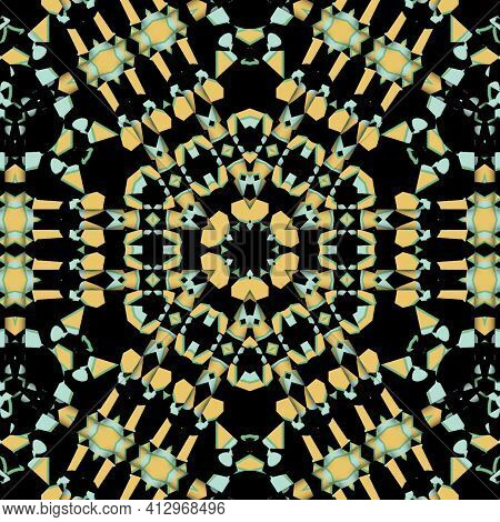 Mystical Pattern Design For The Background. 3d Illustration Art For Website, User Interface Theme, C