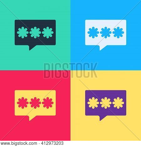 Pop Art Password Protection And Safety Access Icon Isolated On Color Background. Security, Safety, P