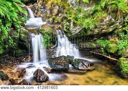 Todtnau Waterfall In The Black Forest Mountains, Germany