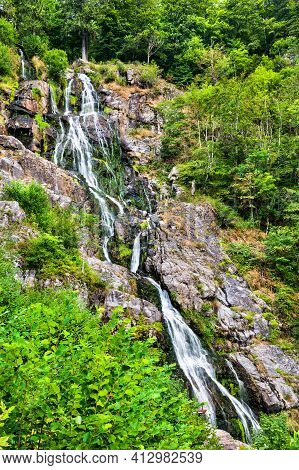 Todtnau Waterfall In The Black Forest Mountains, Germany