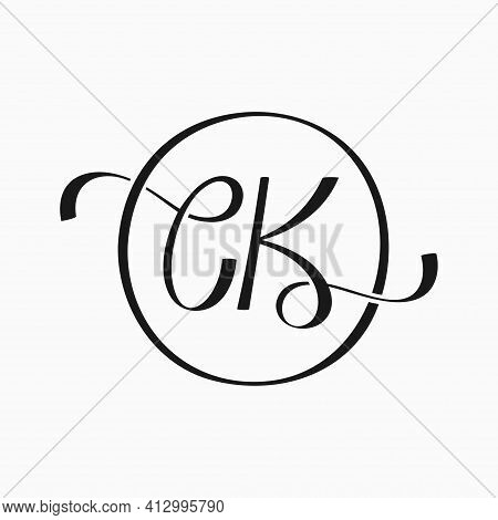 C And K Letters Ornate Logo Design.