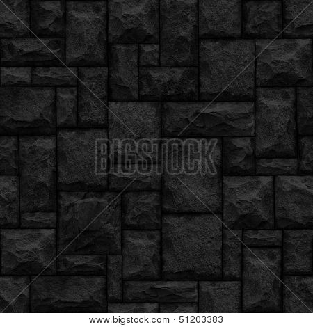 Black seamless stonework background.