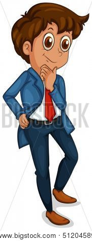 Illustration of a handsome businessman on a white background