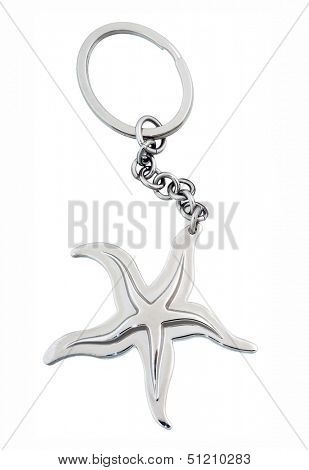 star keychain isolated on white