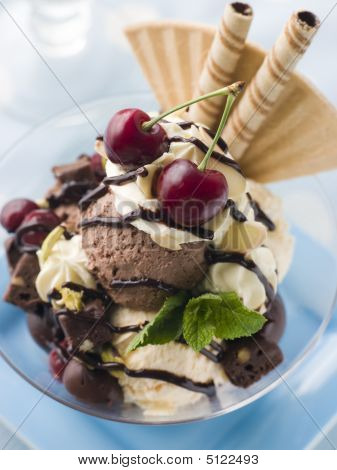 Choklad Brownie glass fruktglass