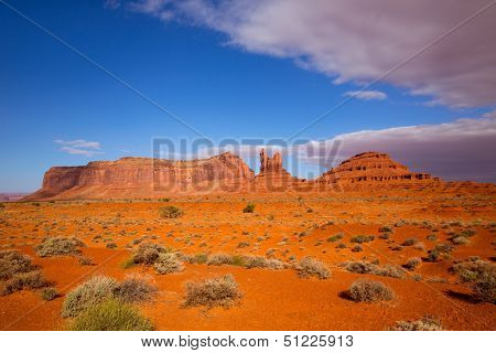 View from US 163 Scenic road to Monument Valley Park in Utah