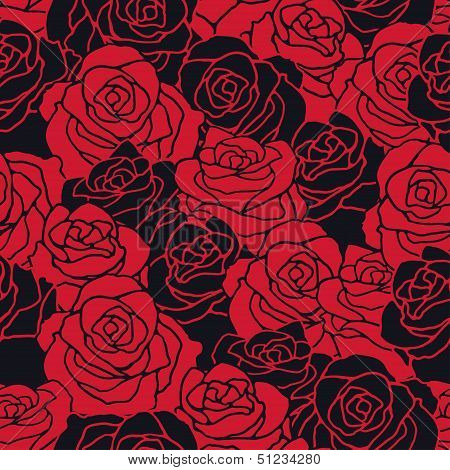 Seamless pattern with flowers roses.