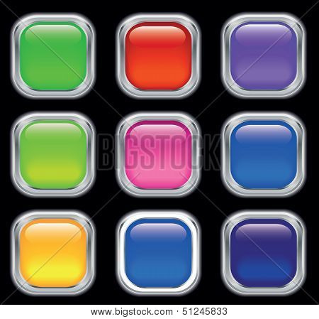 Set of colored web buttons