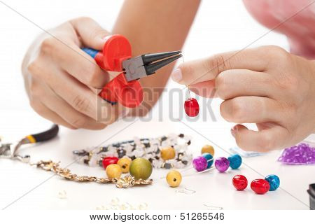 Woman With Hand Made Jewellery