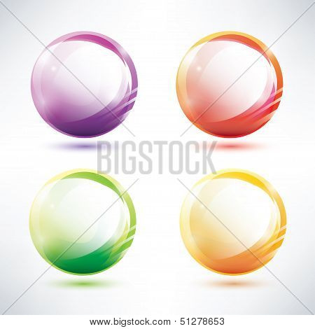 Set Of Abstract Glosy Circles