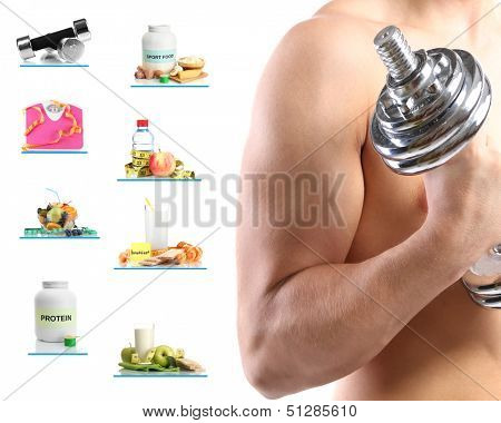 Sport and healthy life-style collage