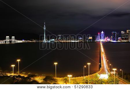 Macau city at night