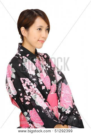 Asian woman wearing kimono