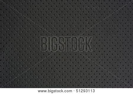 Dark Gray Perforated Artificial Leather Background Texture