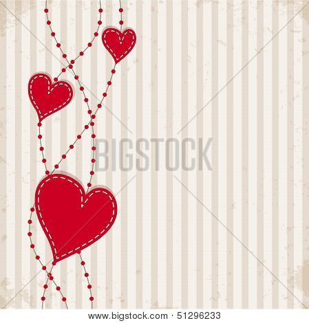 Vintage Background With Hearts