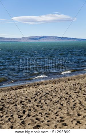 The Lago Argentino From The Beach.