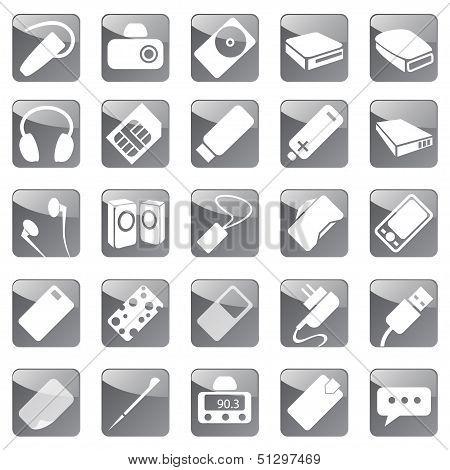 Phone and Computer Accessories Icon Set