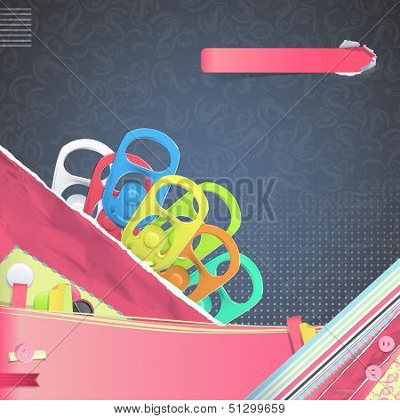 Set Of Colorful Ring Of Can Over Cute Background. Vector Design