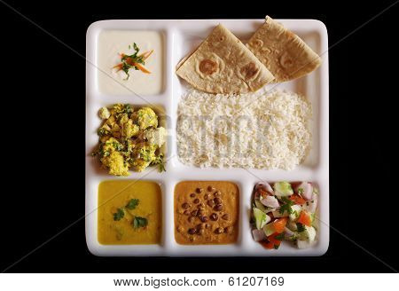 Indian vegetarian thali.