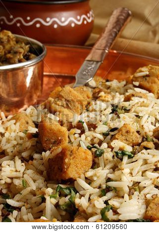 Gatte Ka Pulao - A Rajasthani Rice Preparation