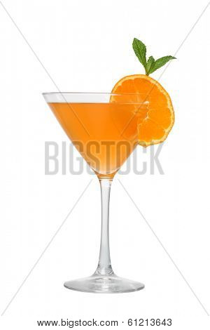 Orange cocktail cutout, isolated on white background