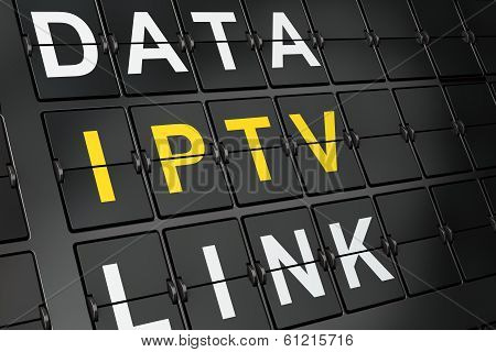 SEO web design concept: IPTV on airport board background