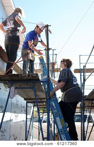 LOS ANGELES - MAR 8:  Dominic Zamprogna at the 5th Annual General Hospital Habitat for Humanity Fan Build Day at Private Location on March 8, 2014 in Lynwood, CA