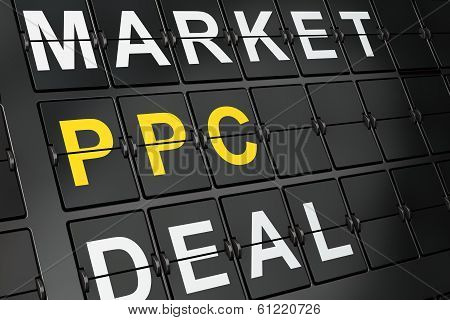 Business concept: PPC on airport board background