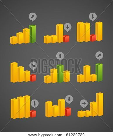 Different charts collection. Vector template