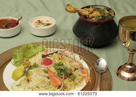 Biryani - An Indian rice dish with meat/vegetables