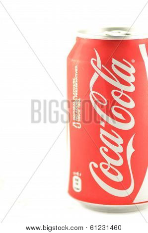 Coca-Cola drink in a can isolated on white background