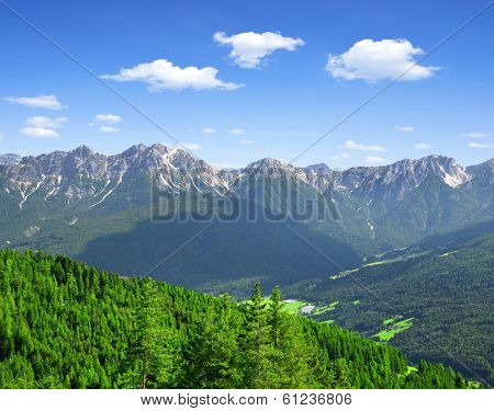 Beautiful mountain scenery, Bruneck, Italy Alps