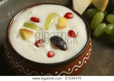 Fruits Shrikhand is an Indian sweet dish