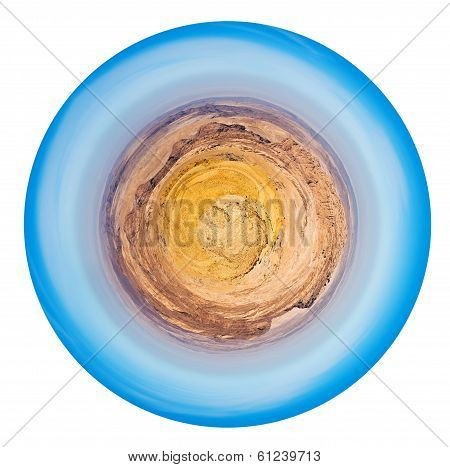 Spherical View Of Mountain Country Near Petra