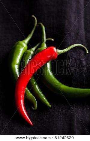 Red And Green Chili Peppers