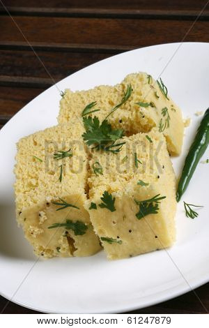 Dhokla is a savory snack from India