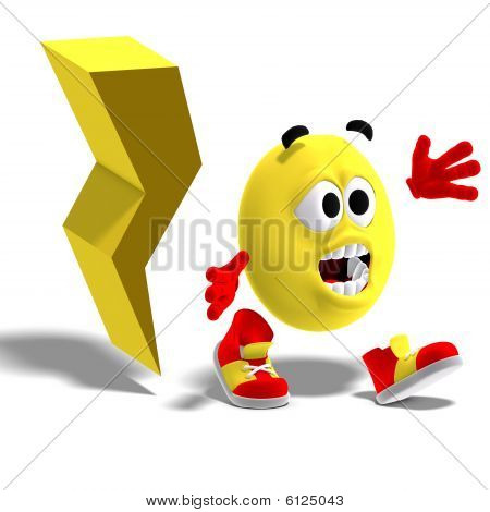 Legal e engraçado Emoticon está fugindo de um relâmpago