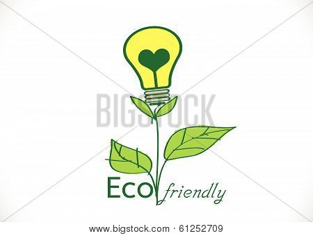 Eco friendly light bulb plant growing green eco energy concept