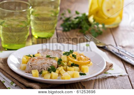 Pork medallions with vegetables