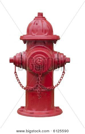 Red fire hydrant na białym tle na białym tle