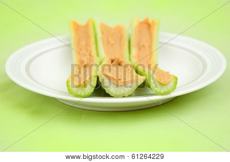 peanut butter on celery sticks