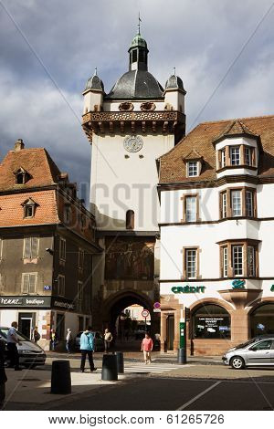 Selestat Cityscape With The Medieval Tower
