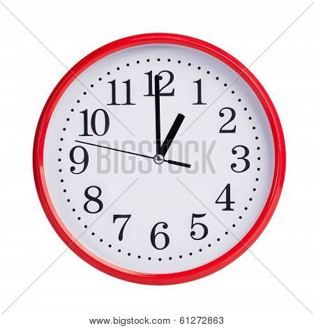 Round Clock Shows Exactly One O'clock